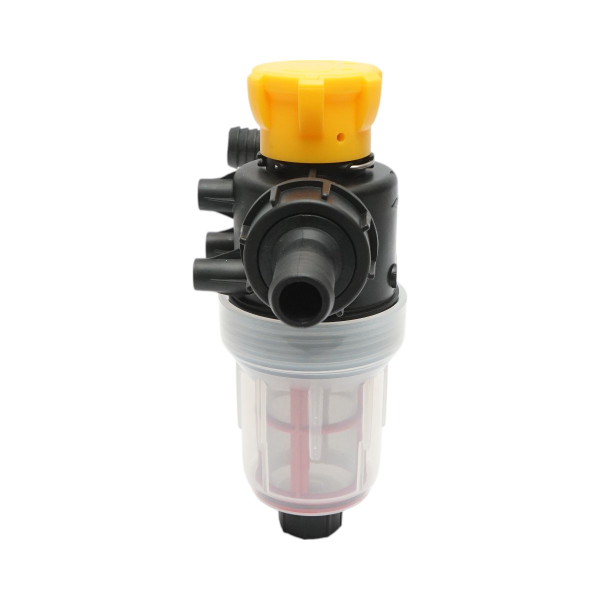 Filtru erbicidator transparent cu sita si valva autocuratare, racord 25mm